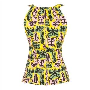Pinup Couture Palm Springs Yellow Tiki Harley Top